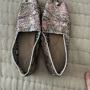 TOMS Multicolor Glitter Slip-Ons